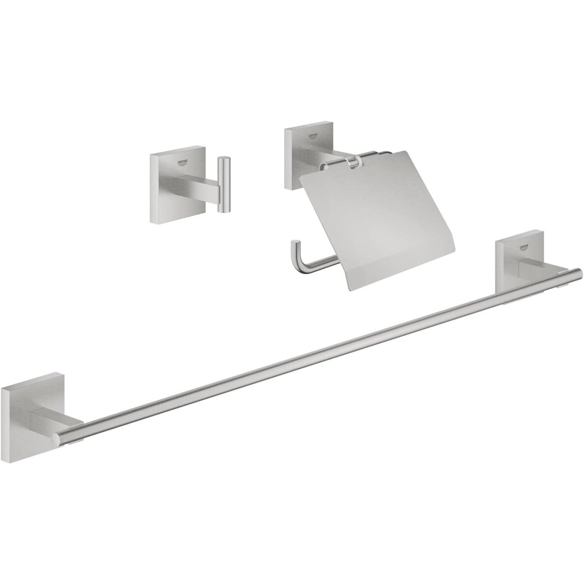 GROHE Start Cube QuickFix Guest 3-in-1 vonios kambario aksesuarų rinkinys GROHE Start Cube QuickFix Guest 3-in-1 vonios kambario aksesuarų rinkinys