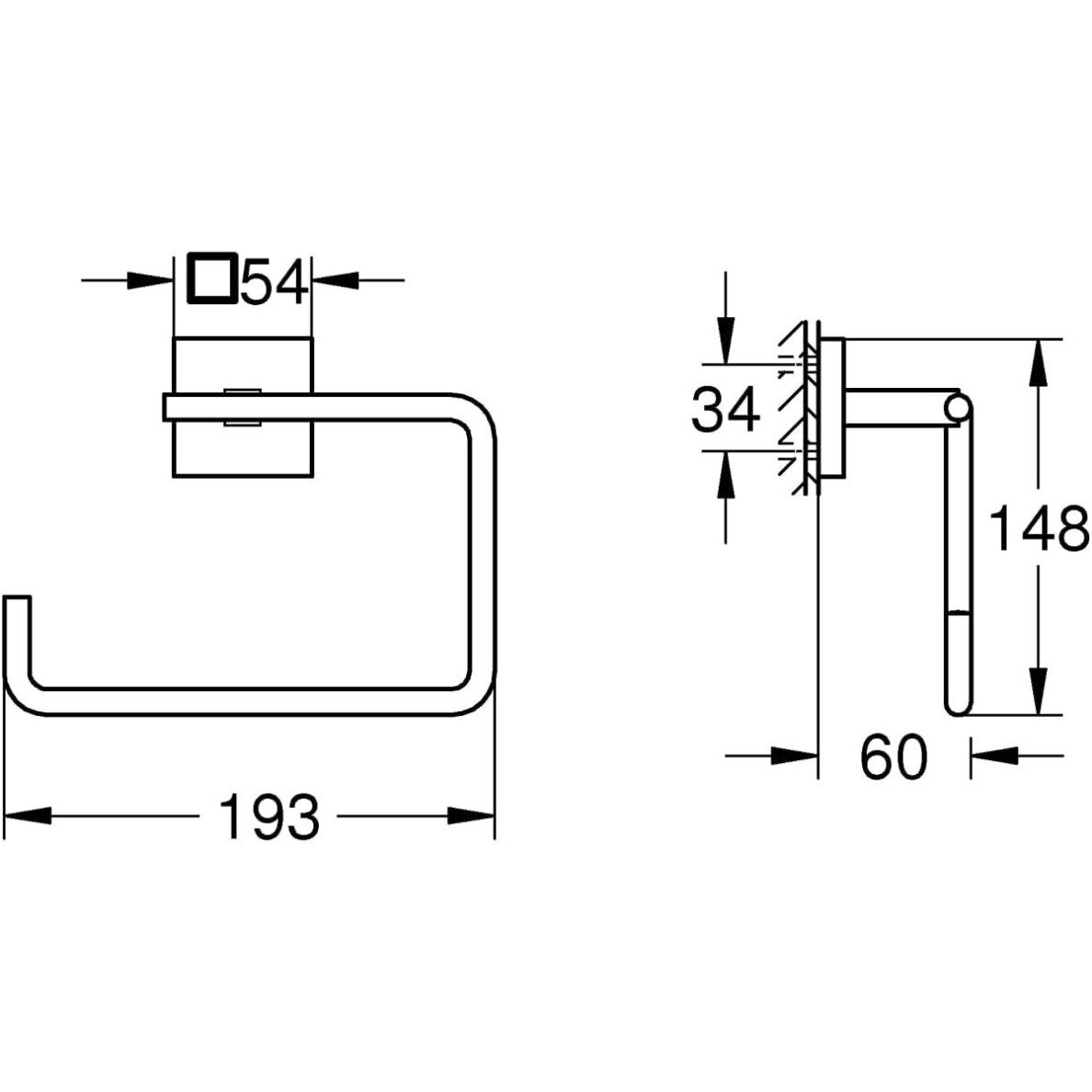 GROHE Start Cube QuickFix žiedas rankšluosčiui 2 GROHE Start Cube QuickFix žiedas rankšluosčiui 2