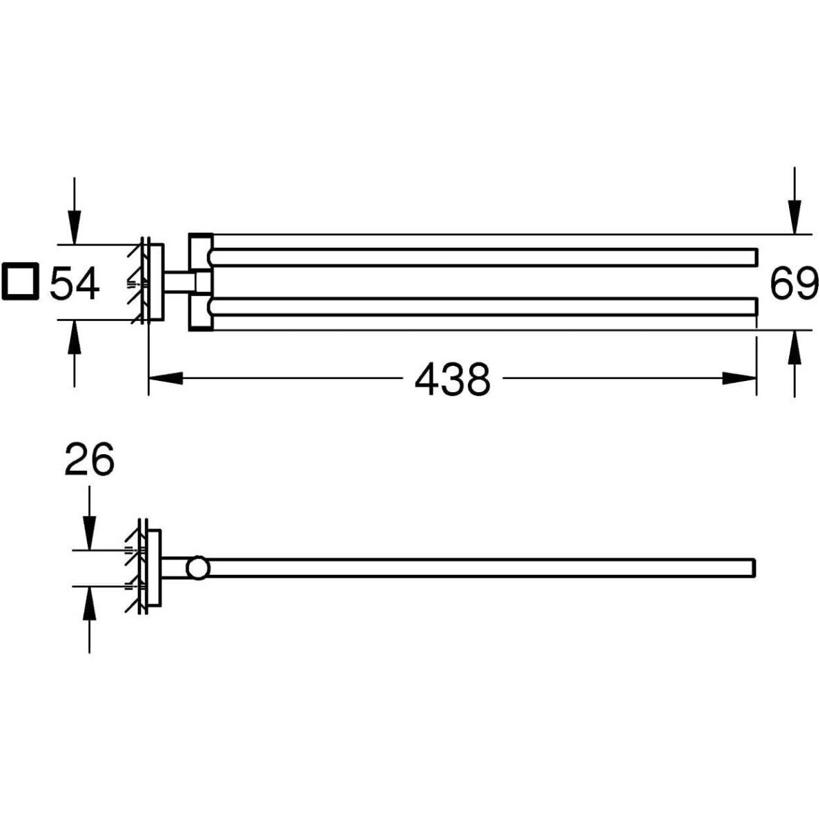 GROHE Start Cube rankšluosčių laikiklis (438 mm) 4