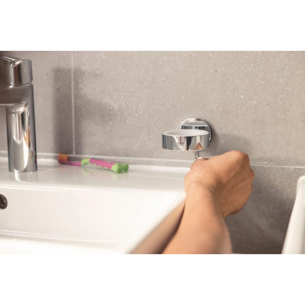 GROHE Start QuickFix skaidri stiklinė su laikikliu 2 GROHE Start QuickFix skaidri stiklinė su laikikliu 2