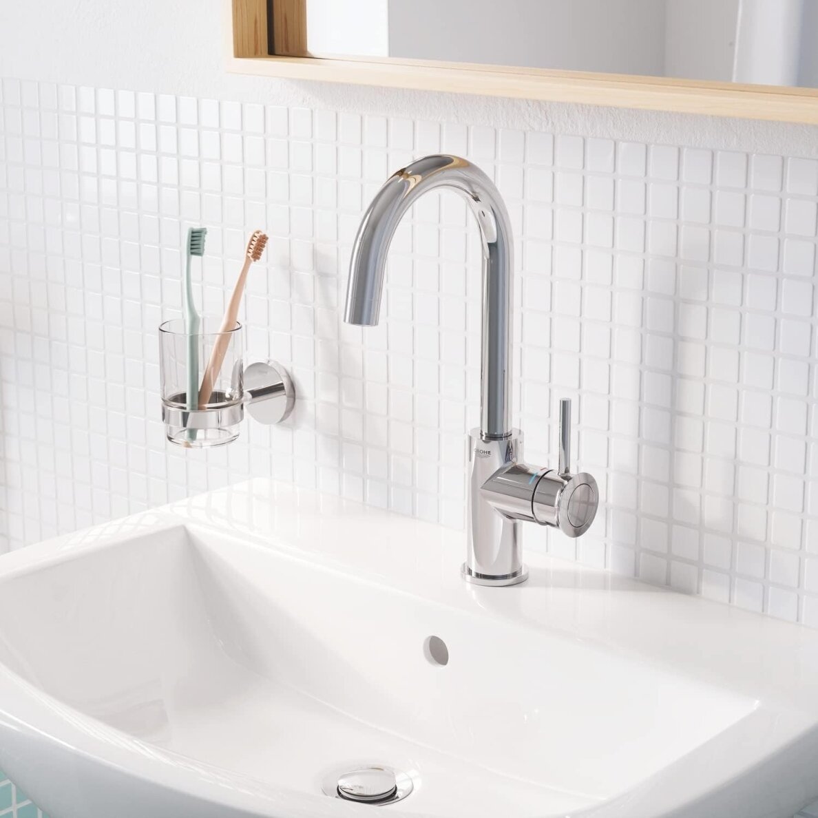 GROHE Start QuickFix skaidri stiklinė su laikikliu 1 GROHE Start QuickFix skaidri stiklinė su laikikliu 1