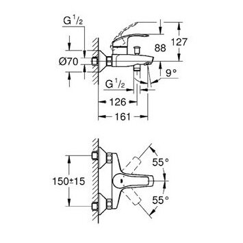 Grohe Eurosmart New maišytuvas voniai 1 Grohe Eurosmart New maišytuvas voniai 1