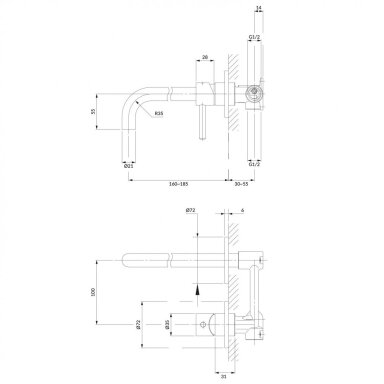 Vario spalvos maišytuvas praustuvui Omnires Y1215HCP Vario spalvos maišytuvas praustuvui Omnires Y1215HCP