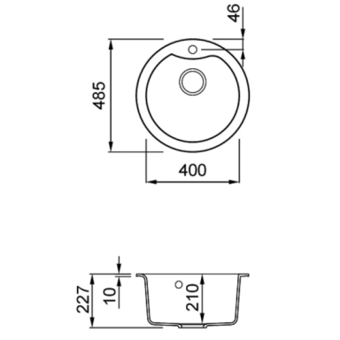 Granitinė plautuvė Elleci EGO ROUND Ø485mm, antikinė balta G62 Granitinė plautuvė Elleci EGO ROUND Ø485mm, antikinė balta G62