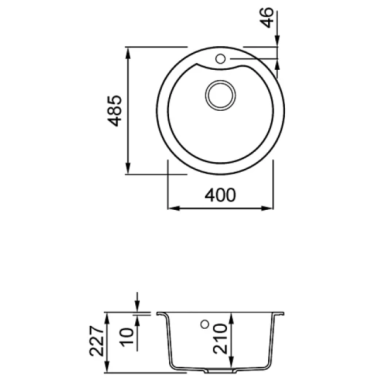 Granitinė plautuvė Elleci EGO ROUND Ø485mm, avižų spalvos G51 Granitinė plautuvė Elleci EGO ROUND Ø485mm, avižų spalvos G51