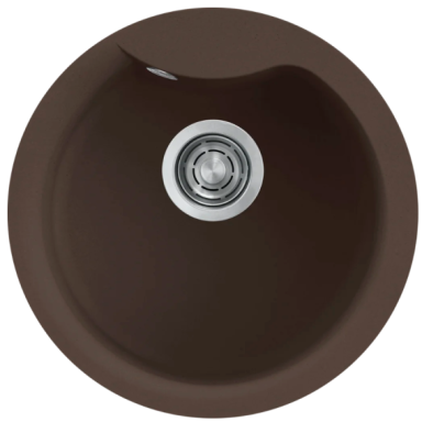 Granitinė plautuvė Elleci EGO ROUND Ø485mm, espresso G78 Granitinė plautuvė Elleci EGO ROUND Ø485mm, espresso G78