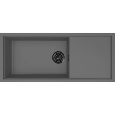 Granitinė plautuvė Elleci SINTESI 510 1160x500x200, pilka K99, juodas ventilis Granitinė plautuvė Elleci SINTESI 510 1160x500x200, pilka K99, juodas ventilis
