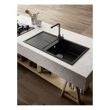 Granitinė plautuvė Elleci UNICO 300 79X50 juoda 40 Granitinė plautuvė Elleci UNICO 300 79X50 juoda 40