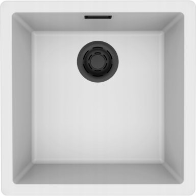Granitinė plautuvė Elleci Zen Elite 102, balta K96, juodas ventilis Granitinė plautuvė Elleci Zen Elite 102, balta K96, juodas ventilis