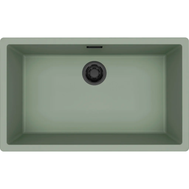 Granitinė plautuvė Elleci Zen Elite 130, žalsva K82, juodas ventilis Granitinė plautuvė Elleci Zen Elite 130, žalsva K82, juodas ventilis