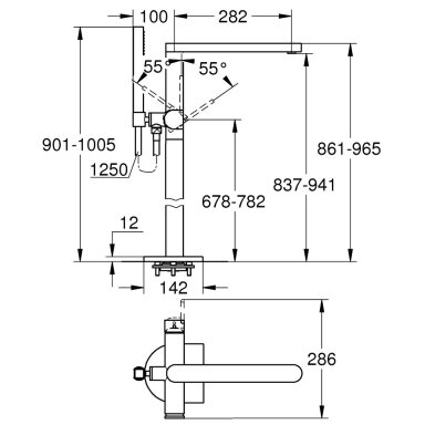 Grindinis maišytuvas voniai Grohe GROHE PLUS Grindinis maišytuvas voniai Grohe GROHE PLUS