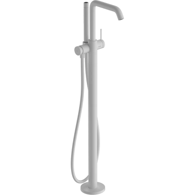 Grindinis vonios maišytuvas su rankiniu dušu Hansgrohe Tecturis S, balta matinė Grindinis vonios maišytuvas su rankiniu dušu Hansgrohe Tecturis S, balta matinė