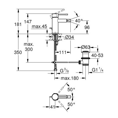 Grohe bidė maišytuvas Essence New nerūdijančio plieno Grohe bidė maišytuvas Essence New nerūdijančio plieno