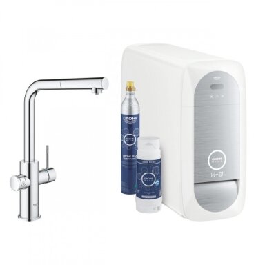 Grohe Blue Home L formos maišytuvas plautuvei 368 mm su bluetooth ir WIFI Grohe Blue Home L formos maišytuvas plautuvei 368 mm su bluetooth ir WIFI