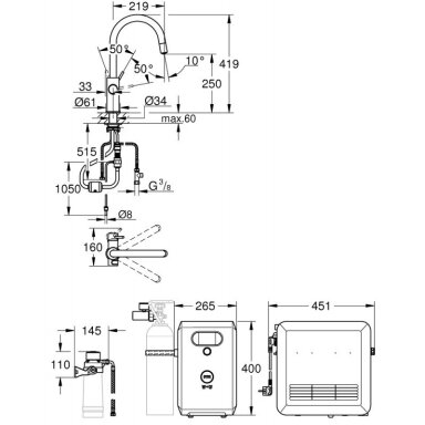 Grohe Blue Professional C maišytuvas plautuvei su bluetooth ir WIFI Grohe Blue Professional C maišytuvas plautuvei su bluetooth ir WIFI