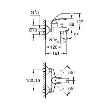 Grohe Eurosmart New maišytuvas voniai Grohe Eurosmart New maišytuvas voniai