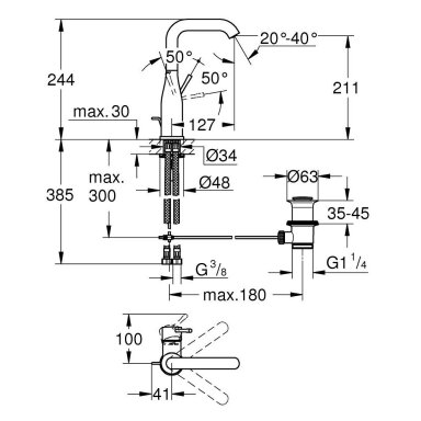 Grohe maišytuvas praustuvui Essence New 32628DC1 Grohe maišytuvas praustuvui Essence New 32628DC1