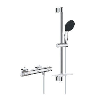 GROHE PRECISION FEEL termostatinis dušo maišytuvas su priedais, chromo spalvos