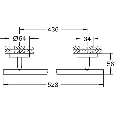 GROHE Start Comsopolitan QuockFix rankšluosčių laikiklis (522mm) GROHE Start Comsopolitan QuockFix rankšluosčių laikiklis (522mm)
