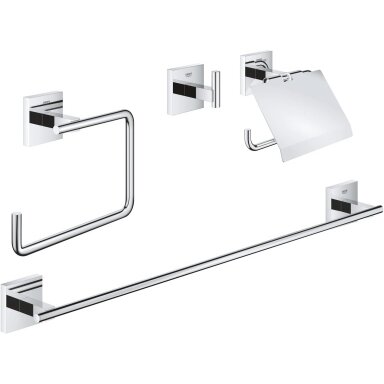 GROHE Start Cube QuickFix Guest 4-in-1 vonios kambario aksesuarų rinkinys GROHE Start Cube QuickFix Guest 4-in-1 vonios kambario aksesuarų rinkinys