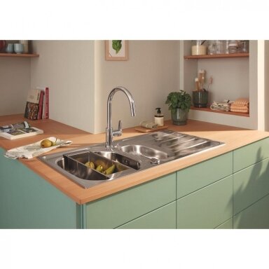 GROHE Start Edge QuickFix plautuvės maišytuvas su C-formos snapu ir ištraukiamu dušeliu