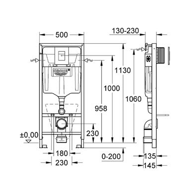 GROHE ir Cersanit RIMLESS su SLIM soft close komplektas 5 GROHE ir Cersanit RIMLESS su SLIM soft close komplektas 5