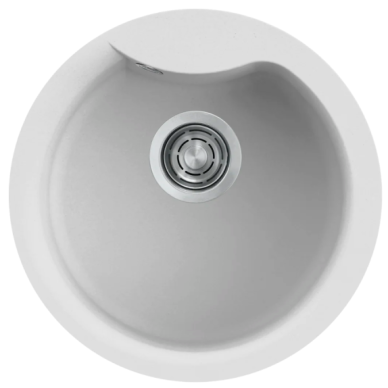 Granitinė plautuvė EGO ROUND Ø485mm, balta G68