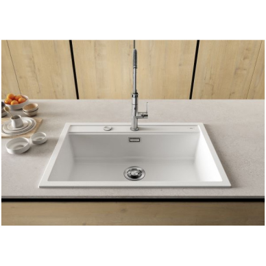Granitinė plautuvė Elleci BEST 104 51x51cm balta 96 1