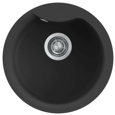 Granitinė plautuvė Elleci EGO ROUND Ø485mm, juoda G40