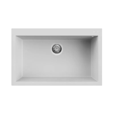 Granitinė plautuvė Elleci QUADRA 130 790x500x217, Balta G68