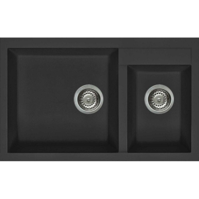 Granitinė plautuvė ELLECI QUADRA 440 815x500x231 , juoda G40 Granitinė plautuvė ELLECI QUADRA 440 815x500x231 , juoda G40