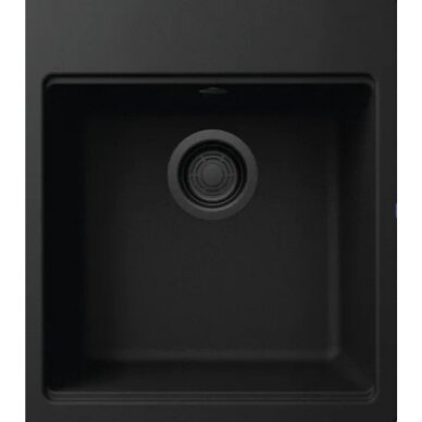 Granitinė plautuvė Elleci Time Black 102, juodas ventilis