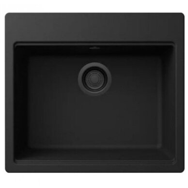 Granitinė plautuvė Elleci Time Black 105, juodas ventilis Granitinė plautuvė Elleci Time Black 105, juodas ventilis