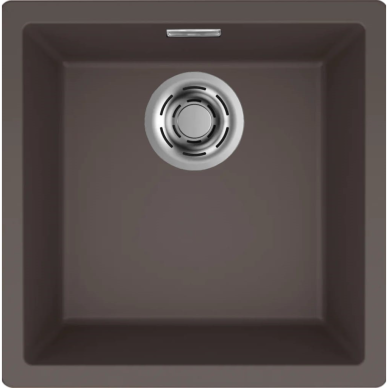 Granitinė plautuvė Elleci Zen Elite 102, ruda K87, juodas ventilis Granitinė plautuvė Elleci Zen Elite 102, ruda K87, juodas ventilis