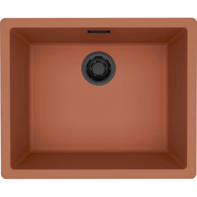 Granitinė plautuvė Elleci Zen Elite 105, molio K83, juodas ventilis
