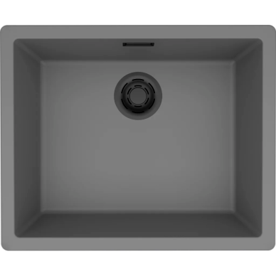 Granitinė plautuvė Elleci Zen Elite 105, pilka K99, juodas ventilis Granitinė plautuvė Elleci Zen Elite 105, pilka K99, juodas ventilis