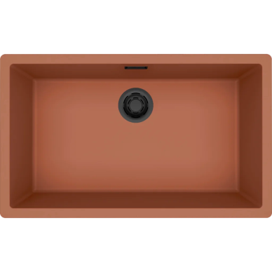 Granitinė plautuvė Elleci Zen Elite 130, molio K83, juodas ventilis Granitinė plautuvė Elleci Zen Elite 130, molio K83, juodas ventilis