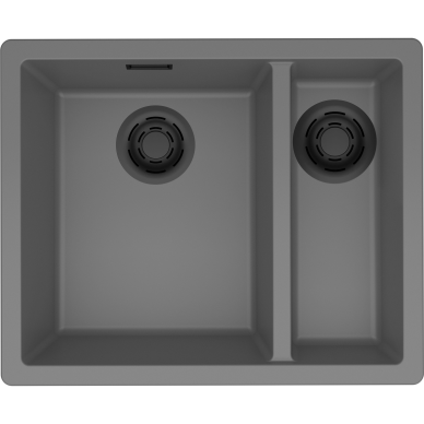 Granitinė plautuvė Elleci Zen Elite 150, pilka K99, juodas ventilis