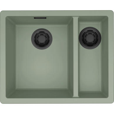 Granitinė plautuvė Elleci Zen Elite 150, žalsva K82 , juodas ventilis Granitinė plautuvė Elleci Zen Elite 150, žalsva K82 , juodas ventilis