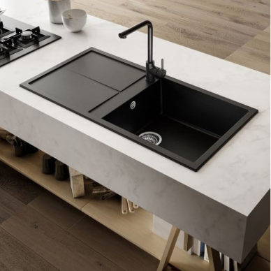 Granitinė plautuvė Elleci UNICO 410 86X50 juoda 40 1 Granitinė plautuvė Elleci UNICO 410 86X50 juoda 40 1