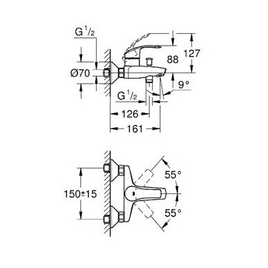 Grohe Eurosmart New maišytuvas voniai Grohe Eurosmart New maišytuvas voniai