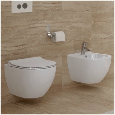 GROHE ir Cersanit RIMLESS su SLIM soft close komplektas 2 GROHE ir Cersanit RIMLESS su SLIM soft close komplektas 2