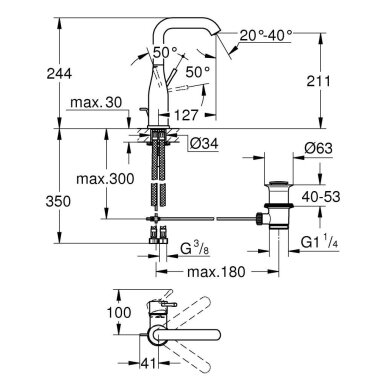 Grohe maišytuvas praustuvui Essence New 32628001 (PREKĖ IŠ EKSPOZICIJOS) 2