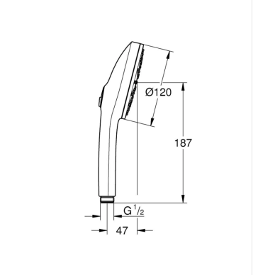 GROHE - Rankinė dušo galvutė VITALIO JOY+ 120 mm auksinė 7 GROHE - Rankinė dušo galvutė VITALIO JOY+ 120 mm auksinė 7