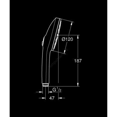 GROHE - Rankinė dušo galvutė VITALIO JOY+ 120 mm blizgus chromas 10 GROHE - Rankinė dušo galvutė VITALIO JOY+ 120 mm blizgus chromas 10