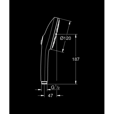GROHE - Rankinė dušo galvutė VITALIO JOY+ 120 mm juoda 10 GROHE - Rankinė dušo galvutė VITALIO JOY+ 120 mm juoda 10