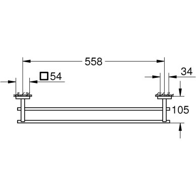 GROHE Start Cube dvigubas rankšluosčių laikiklis (654 mm) 3