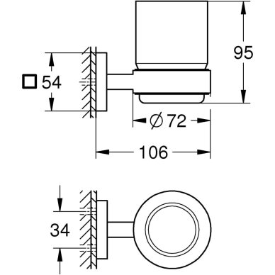 GROHE Start Cube QuickFix skaidri stiklinė su laikikliu 2