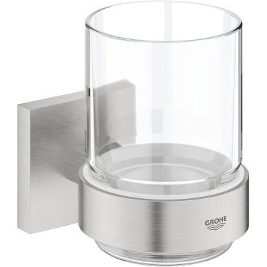 GROHE Start Cube QuickFix skaidri stiklinė su laikikliu