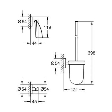 GROHE Start QuickFix City 3-in-1 WC aksesuarų rinkinys 1 GROHE Start QuickFix City 3-in-1 WC aksesuarų rinkinys 1